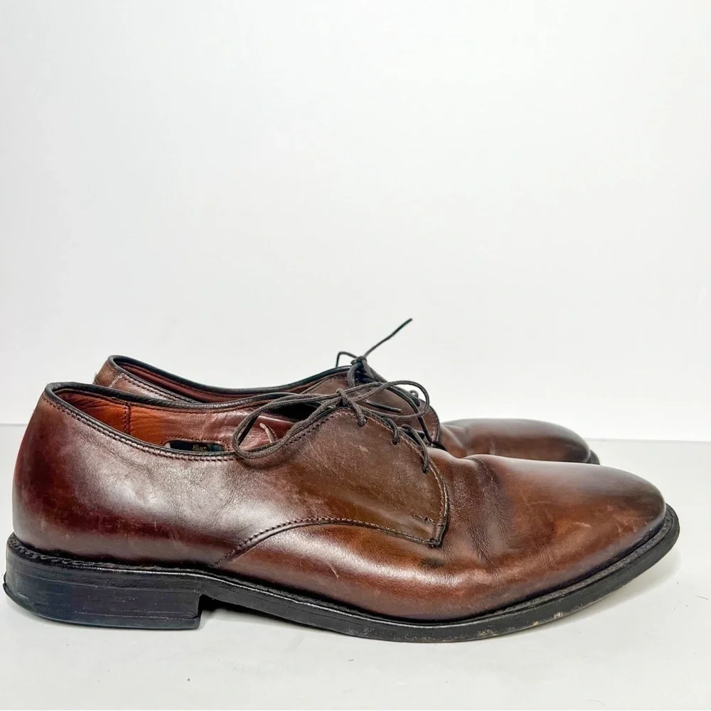 Allen Edmond Brown Leather Oxfords Dress Shoes Size 9.5